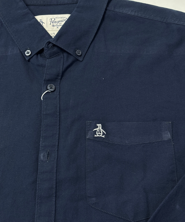 Original Penguin Navy Blue Long-Sleeve Button-Down Shirt