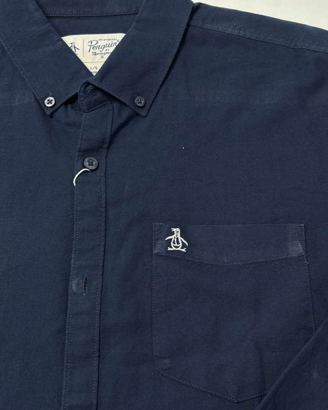 Original Penguin Navy Blue Long-Sleeve Button-Down Shirt