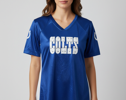 NFL Team Apparel Blue Indianapolis Colts Rhinestone Mesh Jersey