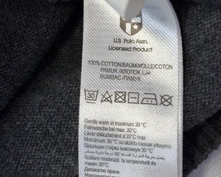 U.S. Polo Assn. Grey V-Neck Cotton Sweater