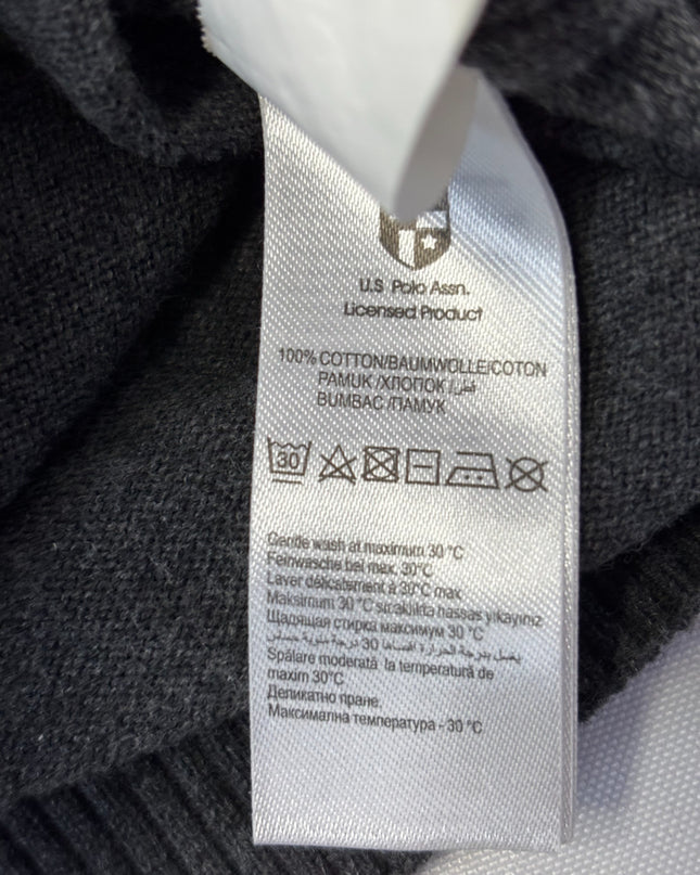 U.S. Polo Assn. Grey V-Neck Cotton Sweater