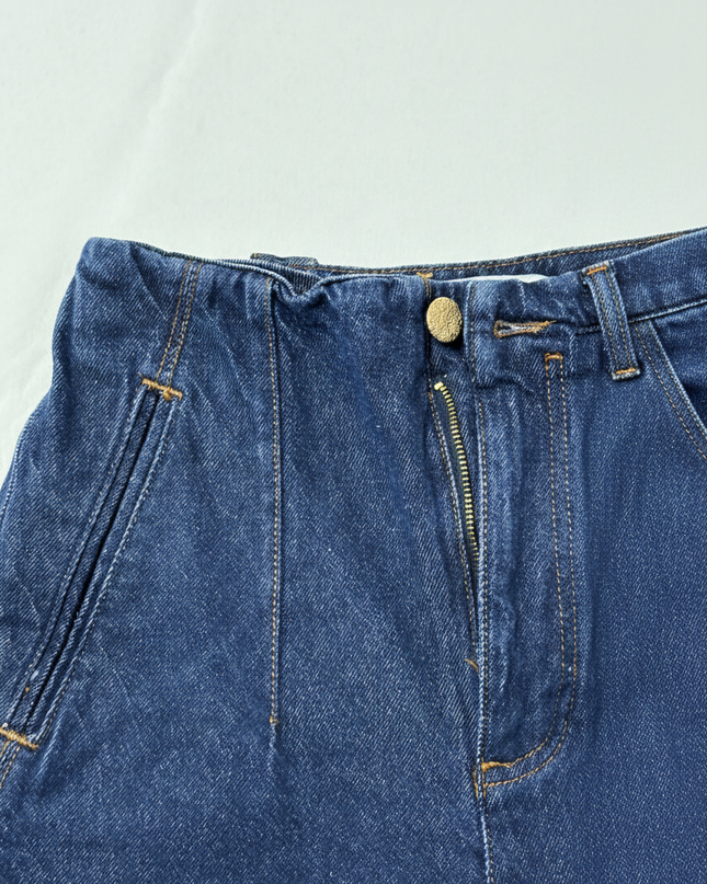 Zara Blue High-Waisted Tapered Jeans