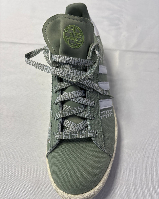 Adidas Olive Green Three Stripes Graphic Campus Sneakers