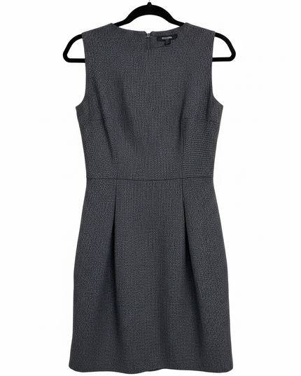 Zara Basic Grey Textured Sleeveless Sheath Dress