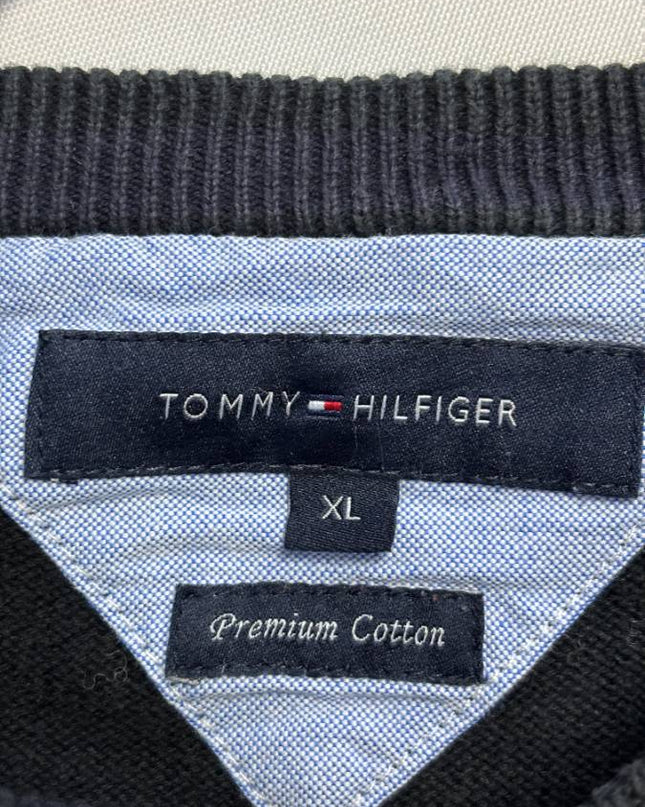 Tommy Hilfiger Black Premium Cotton Crewneck Sweater