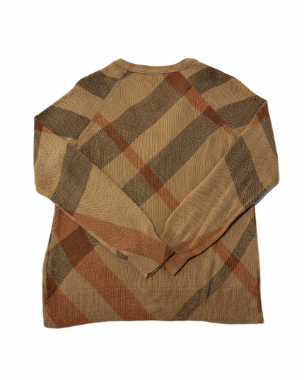 Burberry Brit Zip-Up Abstract Check Knit Cardigan