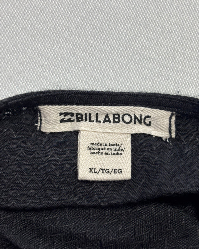 Billabong Black Textured Ruffle Hem Maxi Dress