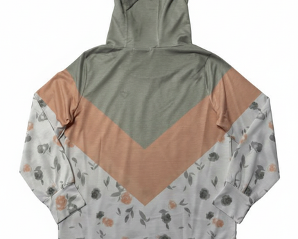 MISSLOOK Multi-color Floral Colorblock Hoodie