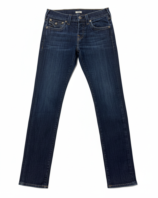 True Religion Dark Blue Rocco Relaxed Skinny Jeans