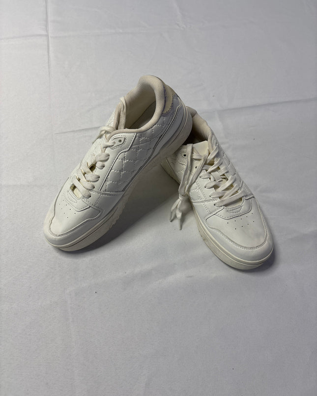 Max White Monogram Quilted Low Top Sneakers