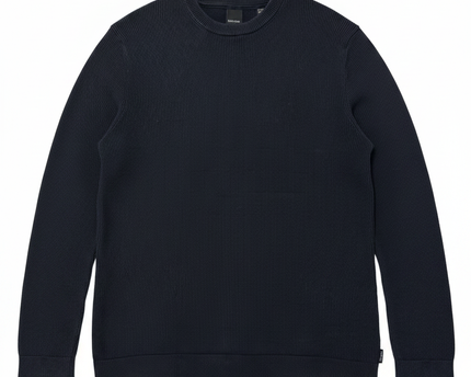 ONLY & SONS Navy Blue Ribbed Crewneck Knit Sweater
