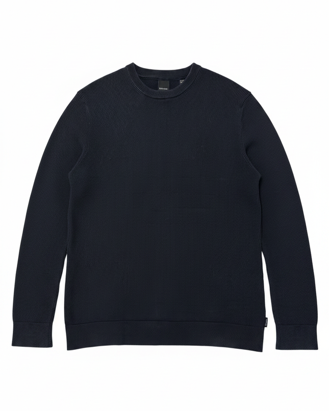 ONLY & SONS Navy Blue Ribbed Crewneck Knit Sweater