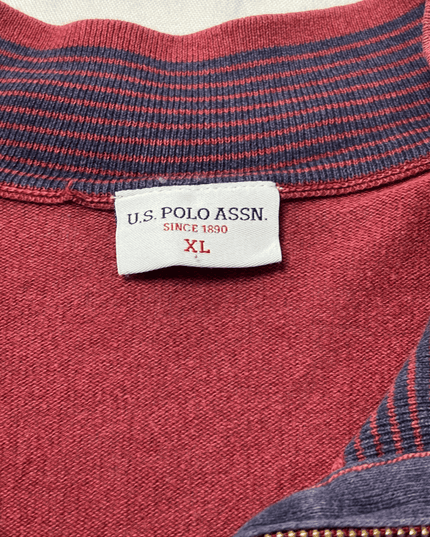 U.S. Polo Assn. Quarter-Zip Maroon Knit Pullover Sweater