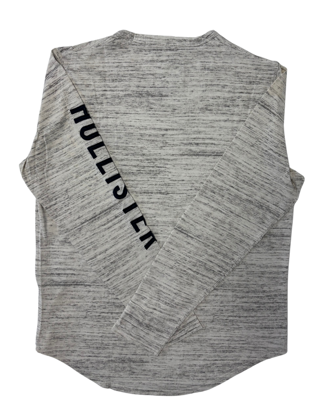 Hollister California Heather Gray Logo Long Sleeve T-Shirt - L