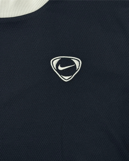 Vintage Nike FitDry Navy Blue & White Collar Performance Training T-Shirt