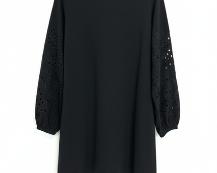 Asos Design Black Embroidered Sleeve Shirt Dress