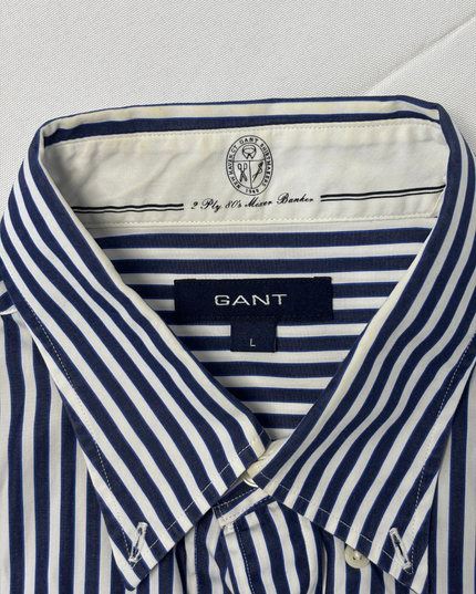 GANT Banker Stripe Navy & White Button-Down Shirt