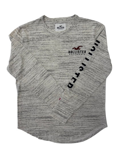 Hollister California Heather Gray Logo Long Sleeve T-Shirt - L