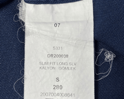Tudors Slim Fit Navy Blue Patterned Dress Shirt