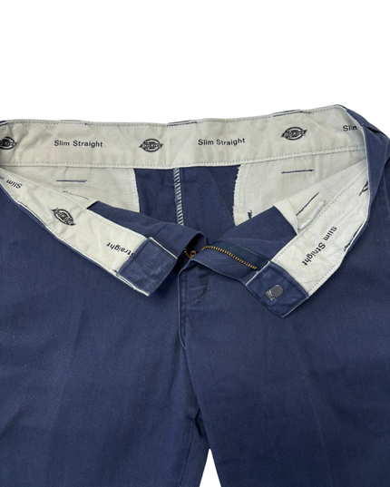 Dickies Slim Straight Navy Blue Work Pants - M | Waist: 32"