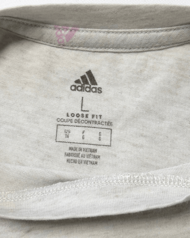 Adidas Loose Fit Multi-Logo Light Grey T-Shirt