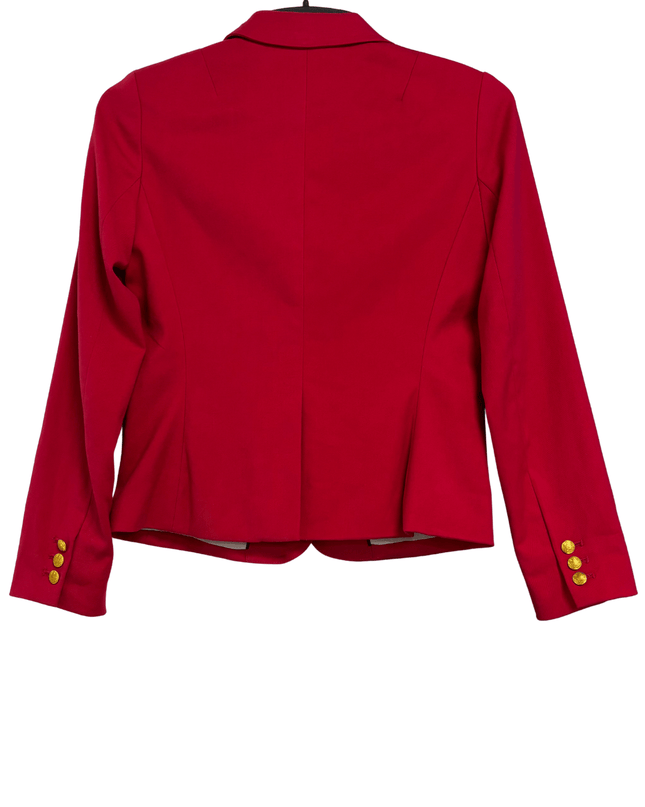 Banana Republic Red with Gold Crest Buttons Tailored Blazer