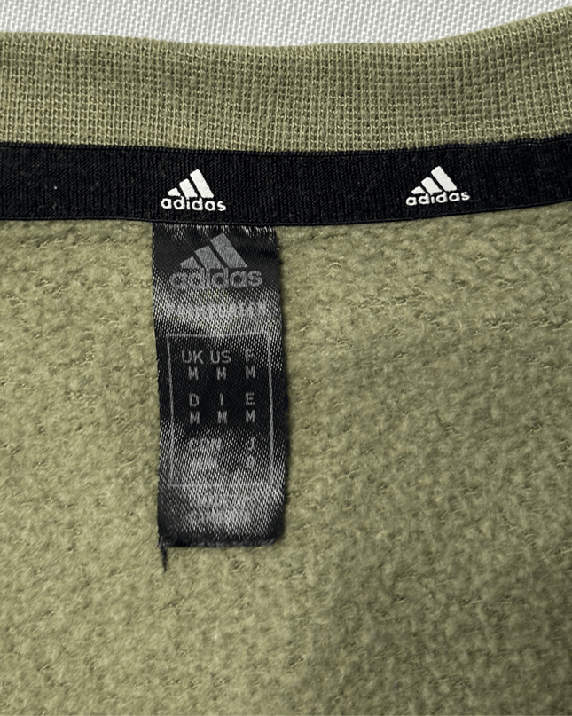 Adidas Olive Green 3-Stripes Crewneck Sweatshirt