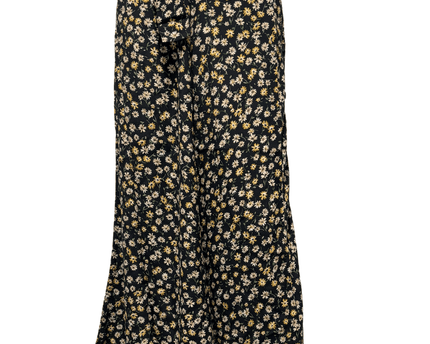 Zara Black Ditsy Floral High-Waist Culotte Pants
