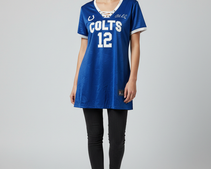 NFL Team Apparel Blue Indianapolis Colts Lace-Up Women's Jersey
