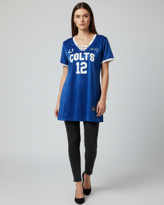 NFL Team Apparel Blue Indianapolis Colts Lace-Up Women's Jersey