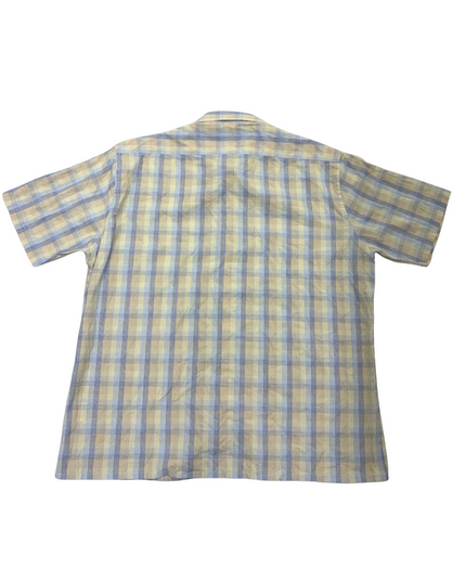Vintage YSL Yellow Plaid Summer Short-Sleeve Shirt - XL