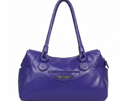 Kathy Van Zeeland Purple Pebbled Faux Leather Shoulder Bag