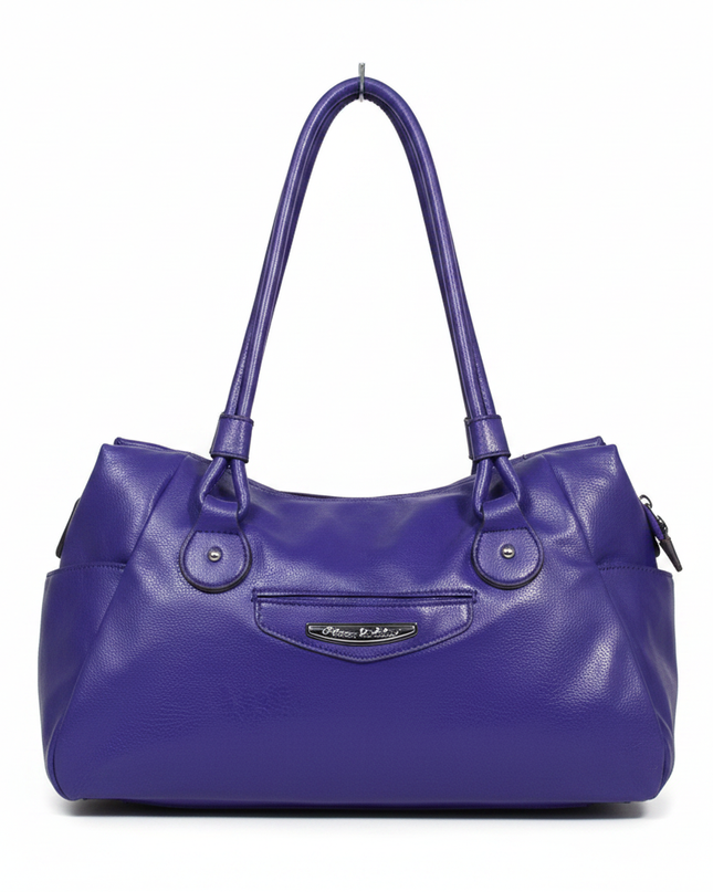 Kathy Van Zeeland Purple Pebbled Faux Leather Shoulder Bag
