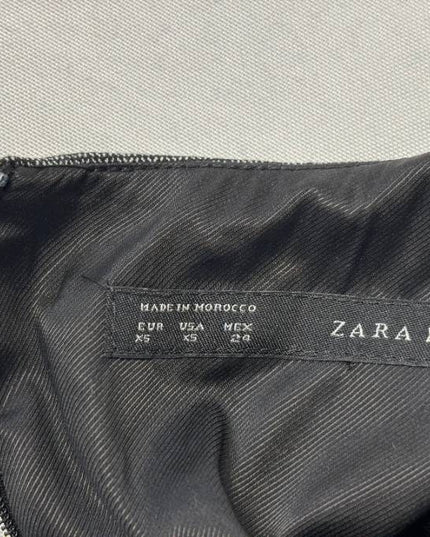 Zara Basic Grey Textured Sleeveless Sheath Dress