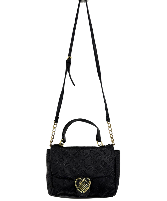 Juicy Couture Y2K Black Embossed Monogram Mini Satchel Bag