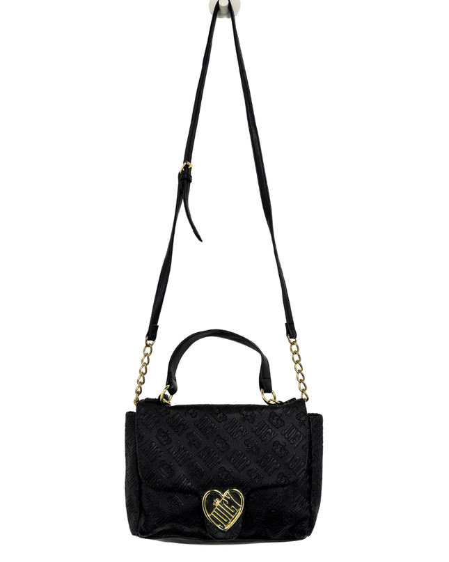 Juicy Couture Y2K Black Embossed Monogram Mini Satchel Bag