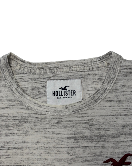 Hollister California Heather Gray Logo Long Sleeve T-Shirt - L