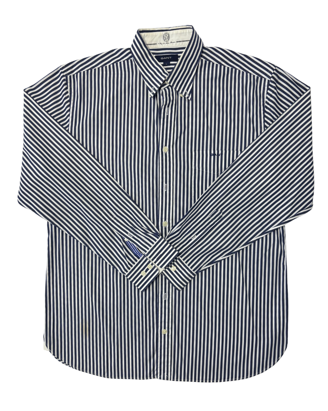 GANT Banker Stripe Navy & White Button-Down Shirt