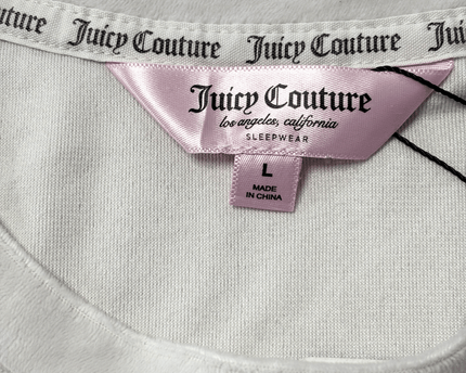 Juicy Couture Rhinestone Logo Ivory Velour Sweatshirt