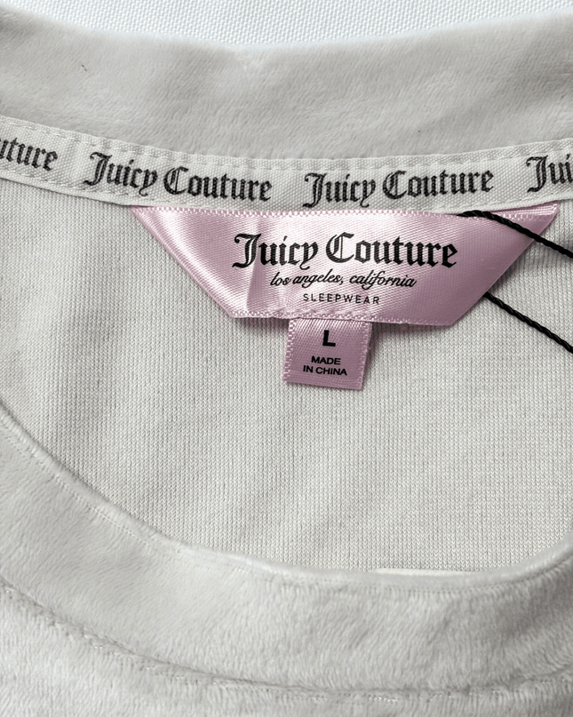 Juicy Couture Rhinestone Logo Ivory Velour Sweatshirt