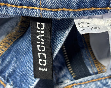 H&M Divided Blue Denim Paperbag Mini Skirt
