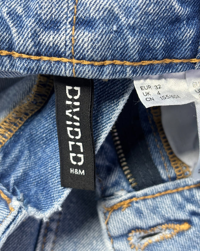 H&M Divided Blue Denim Paperbag Mini Skirt