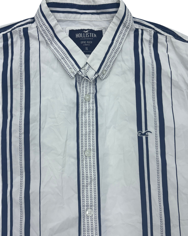 Hollister Epic-Flex Stretch Button Up Short Sleeve Shirt - XL