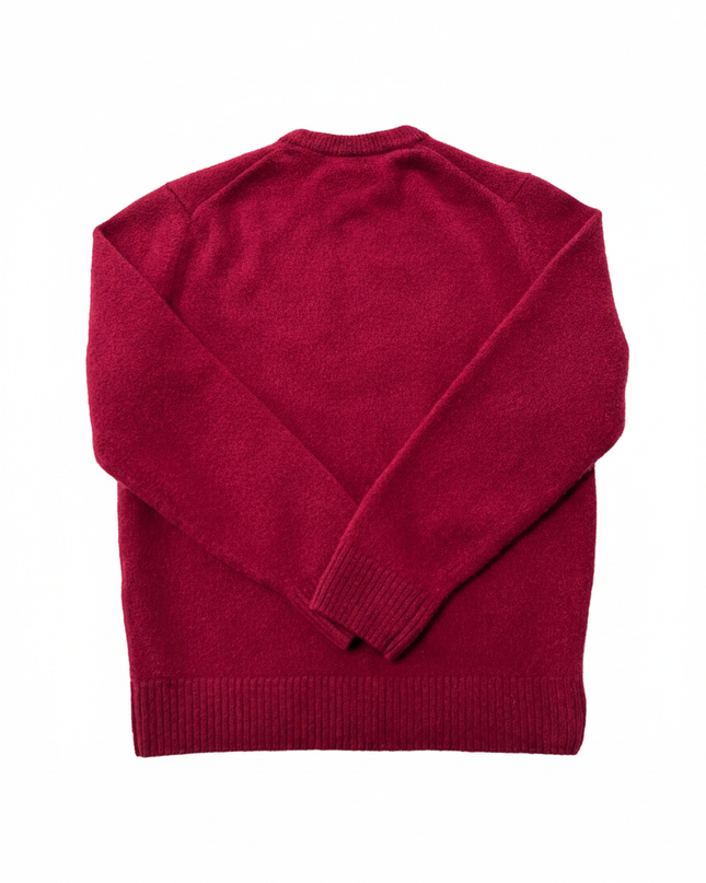Lacoste Burgundy Classic Fit Crewneck Knit Sweater