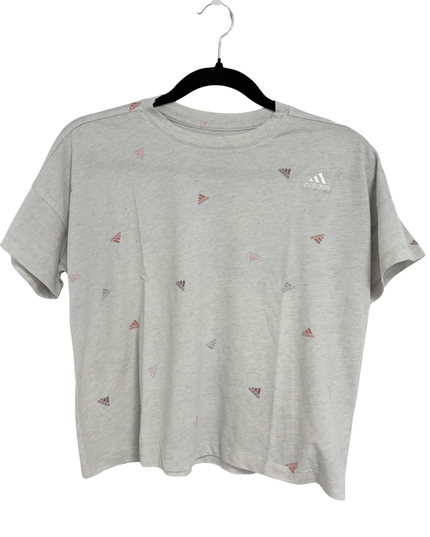 Adidas Loose Fit Multi-Logo Light Grey T-Shirt