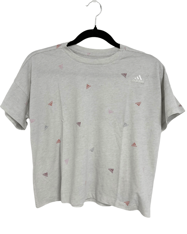 Adidas Loose Fit Multi-Logo Light Grey T-Shirt