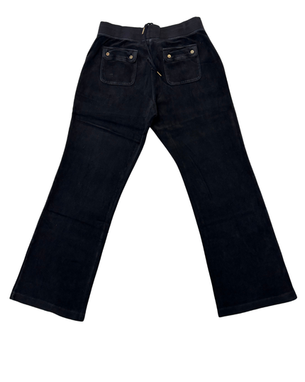 Juicy Couture Classic Black Velour Flare Lounge Pants - L | Waist: 31"