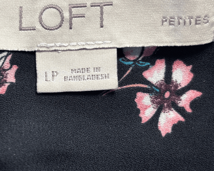 Loft Petite Floral Long Sleeve Button-Down Blouse