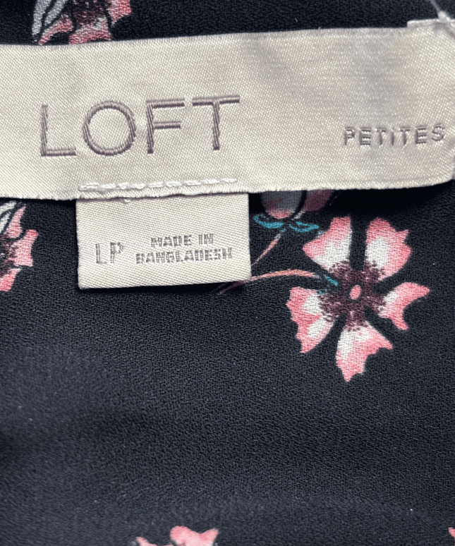 Loft Petite Floral Long Sleeve Button-Down Blouse