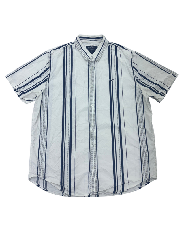 Hollister Epic-Flex Stretch Button Up Short Sleeve Shirt - XL